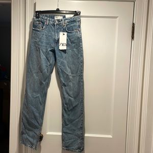zara straight blue jean